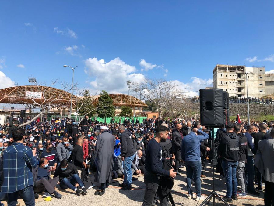 ام الفحم تحتضن ابناء الداخل الفلسطيني في صلاة حاشدة ومظاهرة جبارة